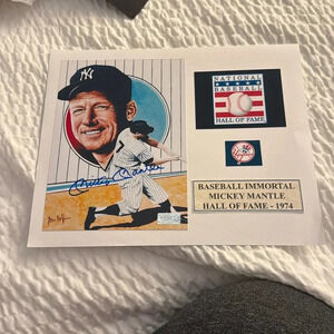 New York Yankees Mickey Mantle signed photo matted autographed